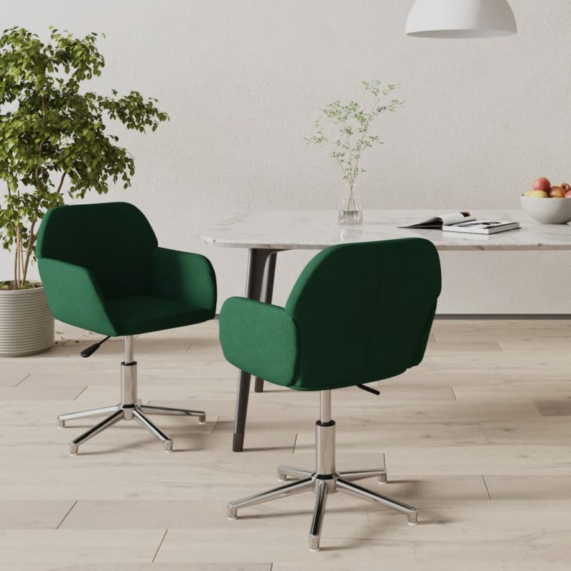 vidaXL Esszimmerstühle 2 Stk. Drehbar Dunkelgrün Stoff vidaXL Esszimmerstühle 2 Stk. Drehbar Dunkelgrün Stoff