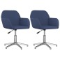 vidaXL Esszimmerstühle 2 Stk. Drehbar Blau Stoff vidaXL Esszimmerstühle 2 Stk. Drehbar Blau Stoff