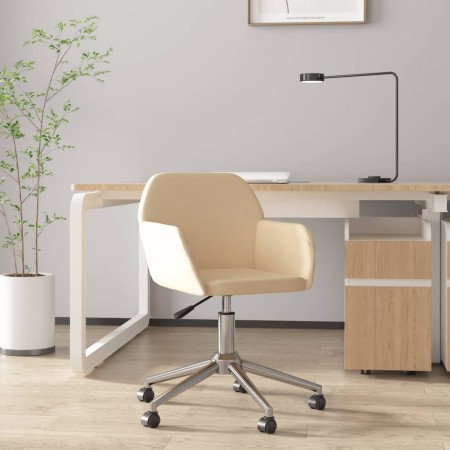 vidaXL Bürostuhl Drehbar Creme Stoff
