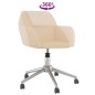 vidaXL Bürostuhl Drehbar Creme Stoff vidaXL Bürostuhl Drehbar Creme Stoff