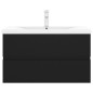 Waschbeckenunterschrank mit Einbaubecken Schwarz Holzwerkstoff Waschbeckenunterschrank mit Einbaubecken Schwarz Holzwerkstoff