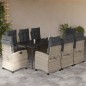 vidaXL 9-tlg. Garten-Essgruppe mit Kissen Hellgrau Poly Rattan vidaXL 9-tlg. Garten-Essgruppe mit Kissen Hellgrau Poly Rattan