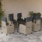 vidaXL 7-tlg. Garten-Essgruppe mit Kissen Hellgrau Poly Rattan vidaXL 7-tlg. Garten-Essgruppe mit Kissen Hellgrau Poly Rattan