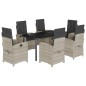 vidaXL 7-tlg. Garten-Essgruppe mit Kissen Hellgrau Poly Rattan vidaXL 7-tlg. Garten-Essgruppe mit Kissen Hellgrau Poly Rattan