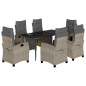 vidaXL 7-tlg. Garten-Essgruppe mit Kissen Hellgrau Poly Rattan vidaXL 7-tlg. Garten-Essgruppe mit Kissen Hellgrau Poly Rattan