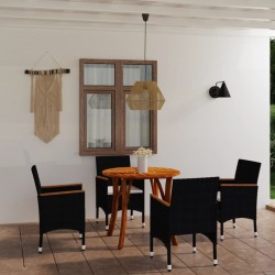 5-tlg. Garten-Essgruppe Schwarz