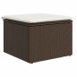 vidaXL Gartenhocker mit Kissen Braun 55x55x37 cm Poly Rattan vidaXL Gartenhocker mit Kissen Braun 55x55x37 cm Poly Rattan