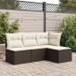 vidaXL Gartenhocker mit Kissen Braun 55x55x37 cm Poly Rattan vidaXL Gartenhocker mit Kissen Braun 55x55x37 cm Poly Rattan