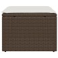 vidaXL Gartenhocker mit Kissen Braun 55x55x37 cm Poly Rattan vidaXL Gartenhocker mit Kissen Braun 55x55x37 cm Poly Rattan