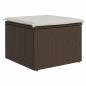 vidaXL Gartenhocker mit Kissen Braun 55x55x37 cm Poly Rattan vidaXL Gartenhocker mit Kissen Braun 55x55x37 cm Poly Rattan