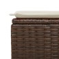 vidaXL Gartenhocker mit Kissen Braun 55x55x37 cm Poly Rattan vidaXL Gartenhocker mit Kissen Braun 55x55x37 cm Poly Rattan