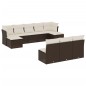 vidaXL 10-tlg. Garten-Sofagarnitur mit Kissen Braun Poly Rattan vidaXL 10-tlg. Garten-Sofagarnitur mit Kissen Braun Poly Rattan