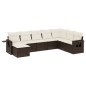 vidaXL 8-tlg. Garten-Sofagarnitur mit Kissen Braun Poly Rattan vidaXL 8-tlg. Garten-Sofagarnitur mit Kissen Braun Poly Rattan