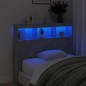 vidaXL LED-Kopfteil mit Ablagen Betongrau 120x17x102 cm