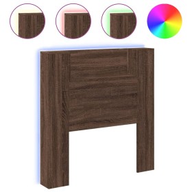 vidaXL LED-Kopfteil mit Ablagen Braun Eichen-Optik 100x16,5x103,5 cm