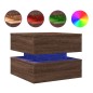 vidaXL Couchtisch mit LED-Leuchten Braun Eichen-Optik 50x50x40 cm vidaXL Couchtisch mit LED-Leuchten Braun Eichen-Optik 50x50x40 cm