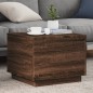 vidaXL Couchtisch mit LED-Leuchten Braun Eichen-Optik 50x50x40 cm vidaXL Couchtisch mit LED-Leuchten Braun Eichen-Optik 50x50x40 cm