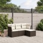 vidaXL 4-tlg. Garten-Sofagarnitur mit Kissen Braun Poly Rattan vidaXL 4-tlg. Garten-Sofagarnitur mit Kissen Braun Poly Rattan
