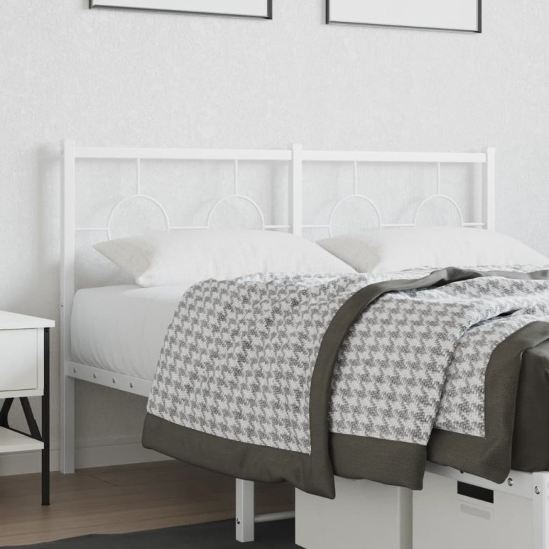vidaXL Kopfteil Metall Weiß 140 cm