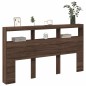 vidaXL LED-Kopfteil mit Ablage Braun Eichen-Optik 180x17x102 cm vidaXL LED-Kopfteil mit Ablage Braun Eichen-Optik 180x17x102 cm