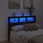 vidaXL LED-Kopfteil mit Ablage Braun Eichen-Optik 140x17x102 cm