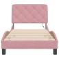 vidaXL Bettgestell mit LED-Leuchten Rosa 90x200 cm Samt vidaXL Bettgestell mit LED-Leuchten Rosa 90x200 cm Samt