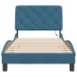 vidaXL Bettgestell mit LED-Leuchten Blau 90x190 cm Samt vidaXL Bettgestell mit LED-Leuchten Blau 90x190 cm Samt