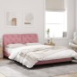 vidaXL Bettgestell mit LED-Leuchten Rosa 140x200 cm Samt
