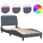 vidaXL Bettgestell mit LED-Leuchten Dunkelgrau 80x200 cm Samt vidaXL Bettgestell mit LED-Leuchten Dunkelgrau 80x200 cm Samt