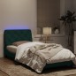 vidaXL Bettgestell mit LED-Leuchten Dunkelgrün 90x200 cm Samt vidaXL Bettgestell mit LED-Leuchten Dunkelgrün 90x200 cm Samt