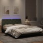 vidaXL Bettgestell mit LED-Leuchten Hellgrau 120x200 cm Samt vidaXL Bettgestell mit LED-Leuchten Hellgrau 120x200 cm Samt