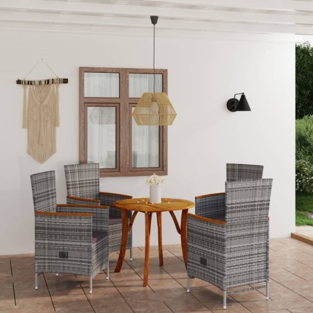 5-tlg. Garten-Essgruppe Grau