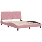 vidaXL Bettgestell mit LED-Leuchten Rosa 120x200 cm Samt vidaXL Bettgestell mit LED-Leuchten Rosa 120x200 cm Samt
