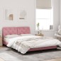 vidaXL Bettgestell mit LED-Leuchten Rosa 120x200 cm Samt vidaXL Bettgestell mit LED-Leuchten Rosa 120x200 cm Samt