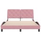 vidaXL Bettgestell mit LED-Leuchten Rosa 120x200 cm Samt vidaXL Bettgestell mit LED-Leuchten Rosa 120x200 cm Samt