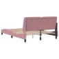 vidaXL Bettgestell mit LED-Leuchten Rosa 120x200 cm Samt vidaXL Bettgestell mit LED-Leuchten Rosa 120x200 cm Samt