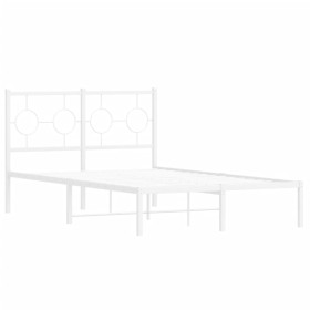 vidaXL Bettgestell mit Kopfteil Metall Weiß 120x200 cm