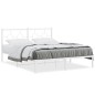 vidaXL Bettgestell mit Kopfteil Metall Weiß 160x200 cm vidaXL Bettgestell mit Kopfteil Metall Weiß 160x200 cm