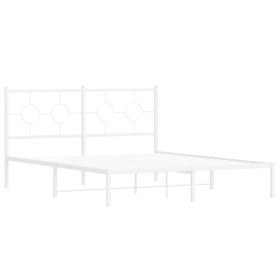 vidaXL Bettgestell mit Kopfteil Metall Weiß 160x200 cm