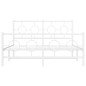 vidaXL Bettgestell mit Kopf- und Fußteil Metall Weiß 135x190 cm vidaXL Bettgestell mit Kopf- und Fußteil Metall Weiß 135x190 cm