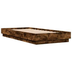 vidaXL Bettgestell Räuchereiche 100x200 cm Holzwerkstoff