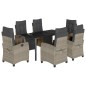 vidaXL 7-tlg. Garten-Essgruppe mit Kissen Hellgrau Poly Rattan vidaXL 7-tlg. Garten-Essgruppe mit Kissen Hellgrau Poly Rattan