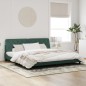 vidaXL Bettgestell mit LED-Leuchten Dunkelgrün 200x200 cm Samt vidaXL Bettgestell mit LED-Leuchten Dunkelgrün 200x200 cm Samt