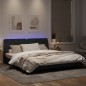 vidaXL Bettgestell mit LED-Leuchten Schwarz 180x200 cm Samt vidaXL Bettgestell mit LED-Leuchten Schwarz 180x200 cm Samt