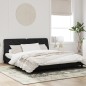 vidaXL Bettgestell mit LED-Leuchten Schwarz 180x200 cm Samt vidaXL Bettgestell mit LED-Leuchten Schwarz 180x200 cm Samt