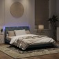 vidaXL Bettgestell mit LED-Leuchten Dunkelgrau 160x200 cm Samt vidaXL Bettgestell mit LED-Leuchten Dunkelgrau 160x200 cm Samt