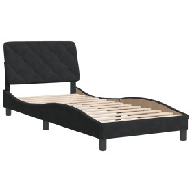 vidaXL Bettgestell mit Kopfteil Schwarz 90x200 cm Samt