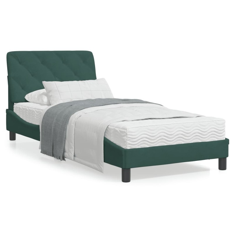 vidaXL Bettgestell mit Kopfteil Dunkelgrün 80x200 cm Samt vidaXL Bettgestell mit Kopfteil Dunkelgrün 80x200 cm Samt