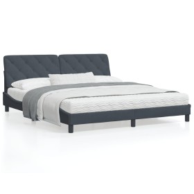 vidaXL Bettgestell mit Kopfteil Dunkelgrau 180x200 cm Samt