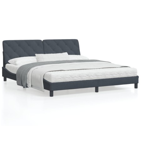 vidaXL Bettgestell mit Kopfteil Dunkelgrau 180x200 cm Samt
